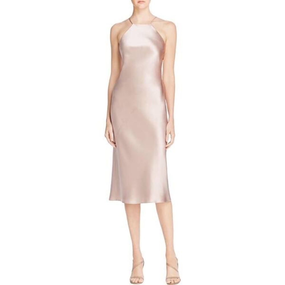 ABS by Allen Schwartz Square Neck Midi Dress Beige